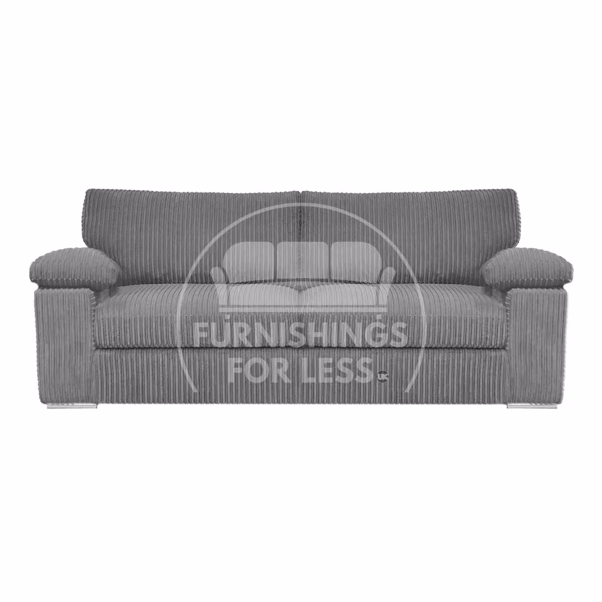 Furnishings For Less UK Delta Grey Jumbo Cord Fabric Sofa Suite with Padded Arms, 3 and 2 Seater – 2