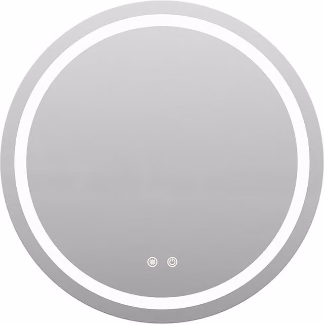Livingandhome Round Dimmable LED Wall Mounted Bathroom Mirror in Silver, Diameter: 50 cm