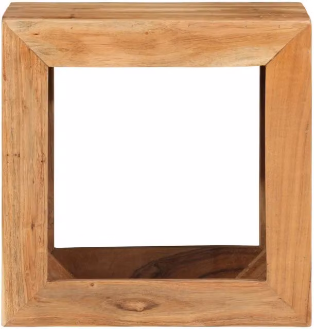 Berkfield Home Acacia Wood Stool in Brown, W/D/H: 40 x 30 x 40 cm