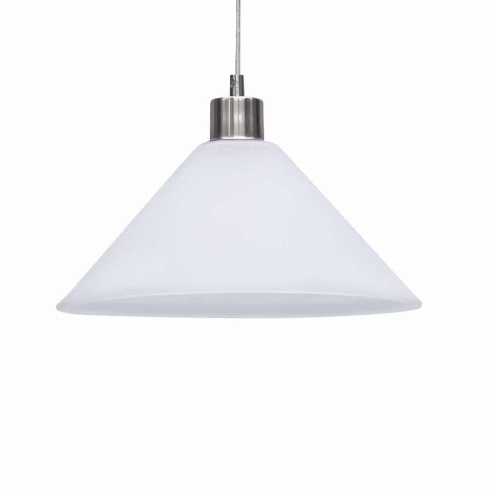 First Choice Lighting Fenton Tapered Frosted Glass Easy Fit Pendant Light Shade in White – 1