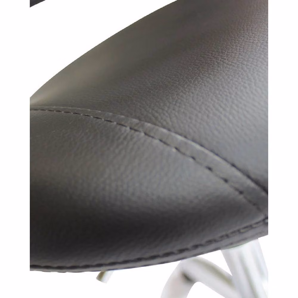 netfurniture Serene Black Padded Synthetic Leather Kitchen Breakfast Bar Stool with Swivel and Height Adjustment – 3