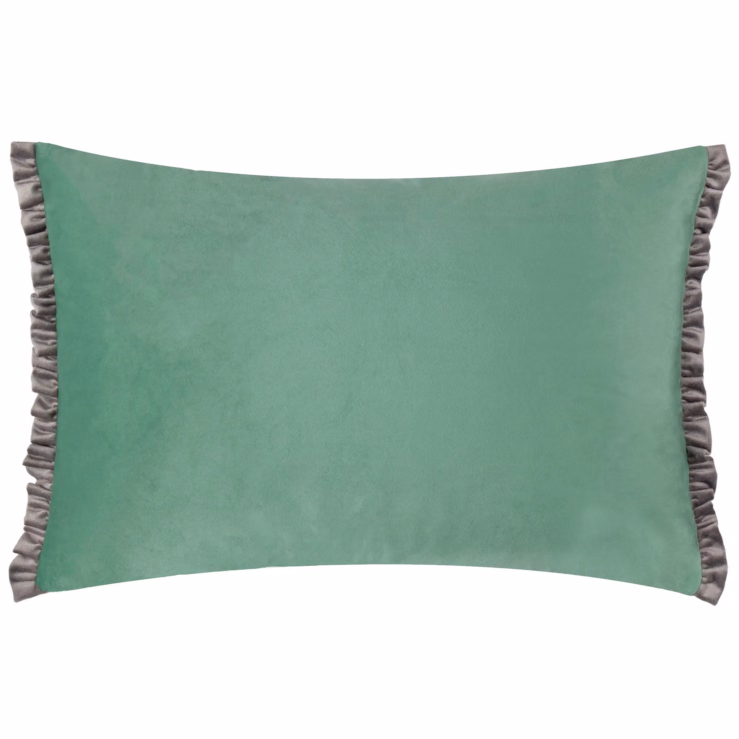 Wylder Tilly Velvet Reversible Rectangular Cushion in Green and Grey, W/D/H: 60 x 40 x 40 cm – 2
