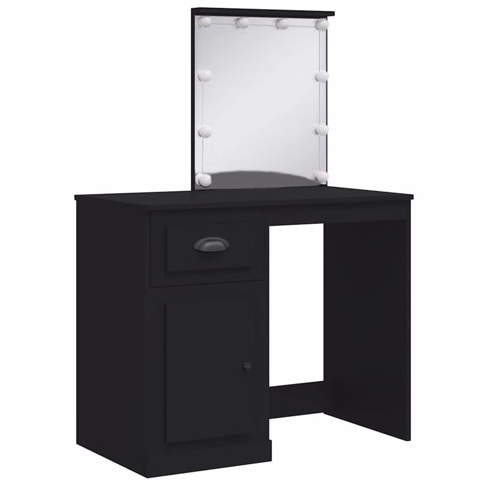 Berkfield Home Hollywood LED Dressing Table in Black, W/D/H: 90 x 42 x 132.5 cm – 3