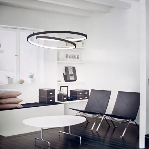 Ideal Lux Oz Modern Ring LED Pendant Ceiling Light, White, 2700K, Width: 60 cm – 2