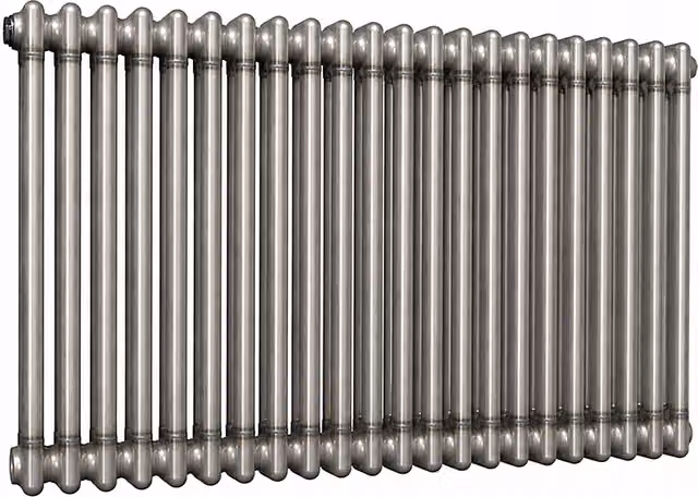 Lux Heat Steel 2 Column Horizontal Radiator in Silver Grey, W: 101.0 cm, H: 60.0 cm