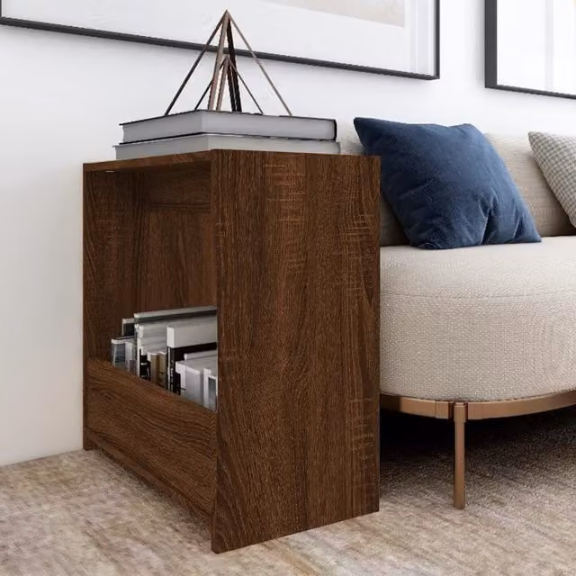 Berkfield Home Brown Oak Side Table, W/D/H: 50 x 26 x 50 cm