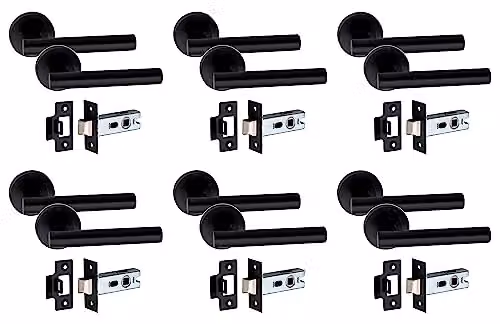 Golden Grace T-Bar Door Handles with 2.5 inch Latch in Matt Black Finish – 1
