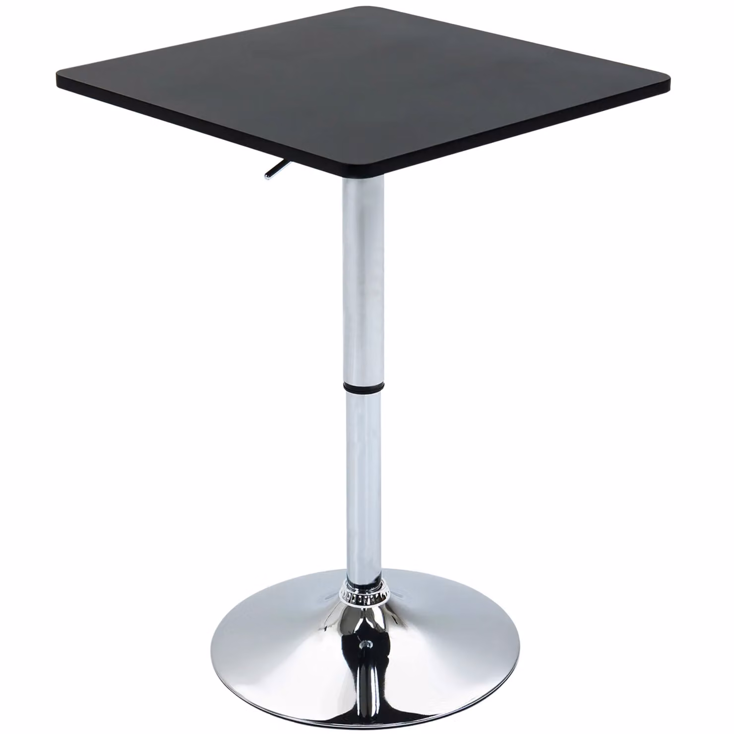 HOMCOM Adjustable Height Bar Table with Metal Frame and Square Tabletop in Black – 2