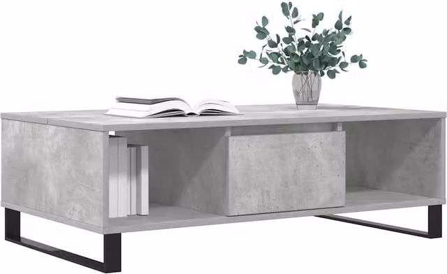 Berkfield Home Decorative Coffee Table in Concrete Grey, W/D/H: 104 x 60 x 35 cm – 1