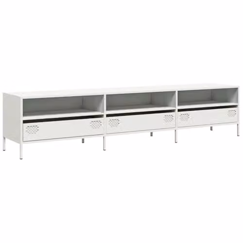 vidaXL Industrial White Metal TV Cabinet W/D/H: 202 x 39 x 43.5 cm