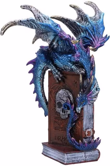 Nemesis Now A Tale of Dragons Skull Book Figurine, Multicolour, Height: 22 cm