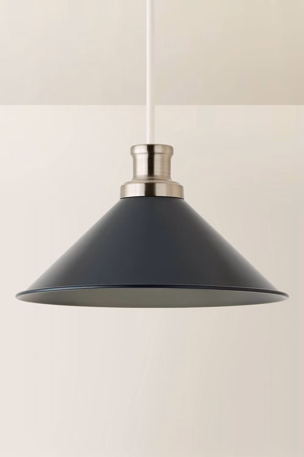 ValueLights Morgan Tapered Metal Rolled Edge Cone Lampshade in Dark Navy Blue – 2