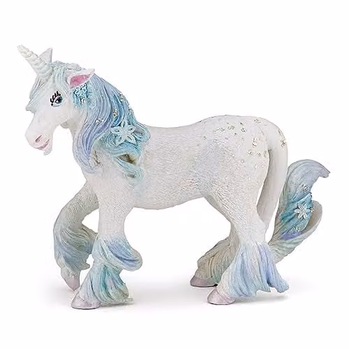 Papo Enchanted World Collection Realistic Ice Unicorn Figure in White and Multicolour