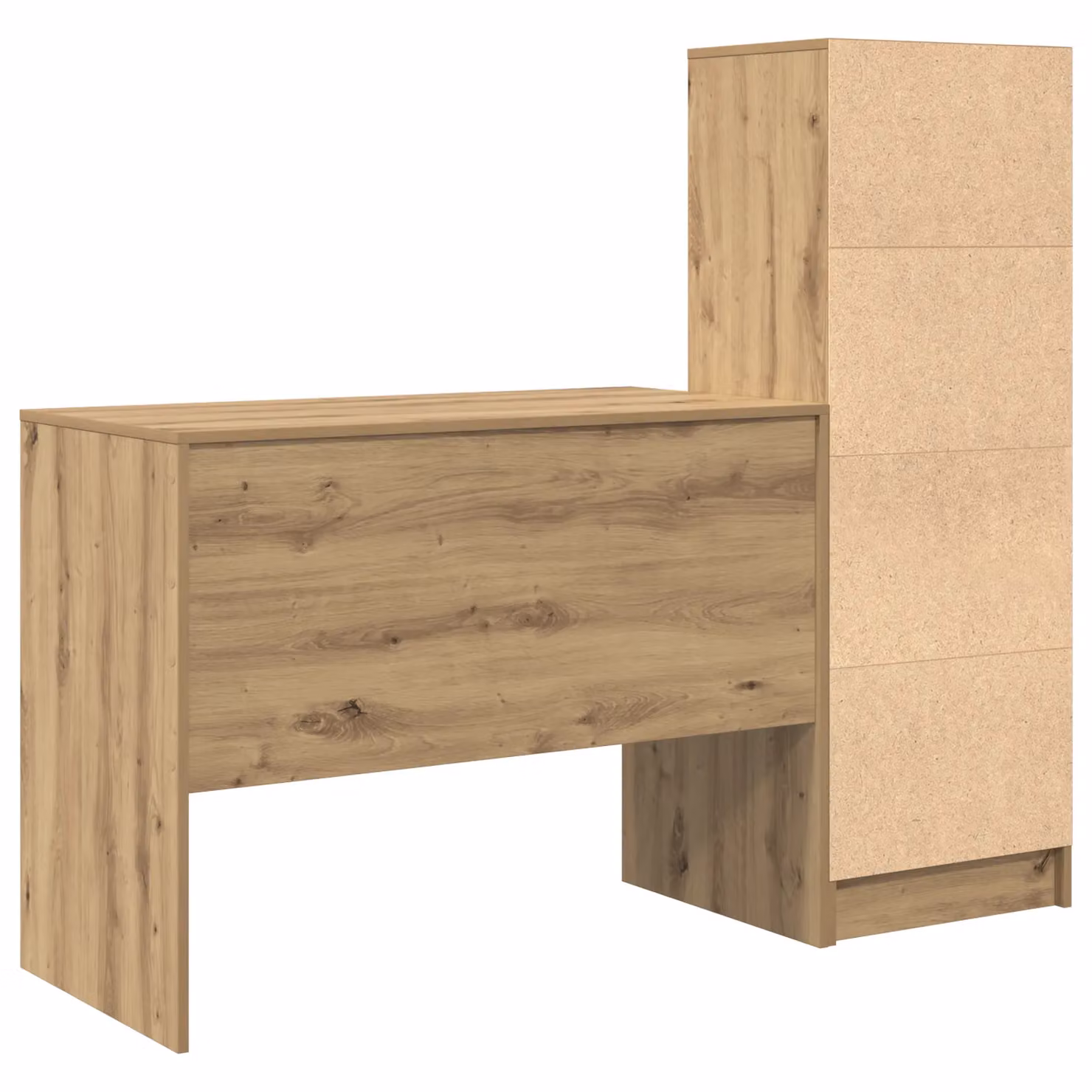 Berkfield Modern Writing Desk with Storage in Artisan Oak and Cream – 3