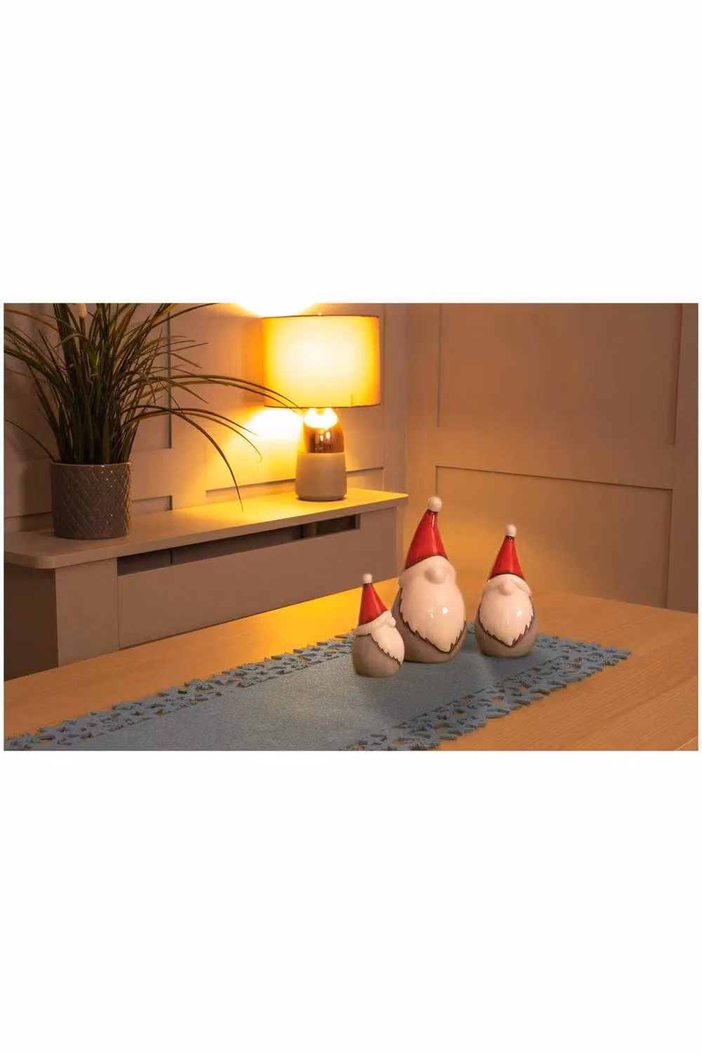 Netagon Grey Rectangular Felt Table Runner with Openwork Star Design – 2