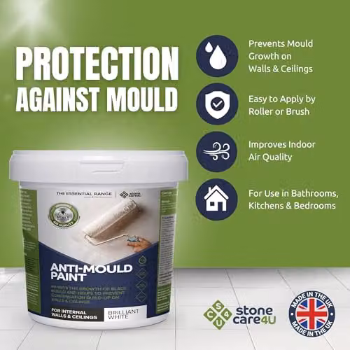 Stonecare4u Anti Mould Paint in Magnolia, 2.5 Litre, for Walls and Ceilings – 2
