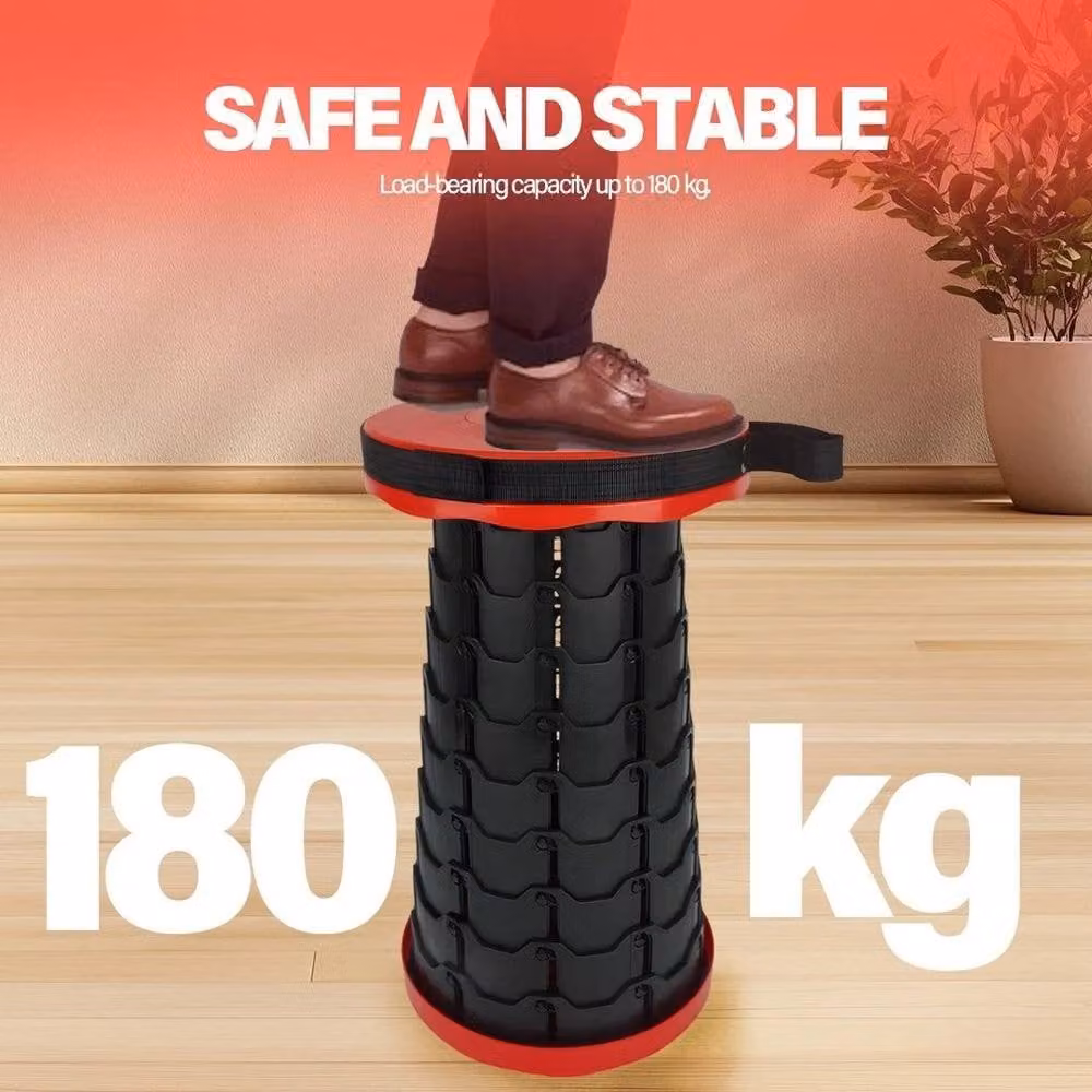 NESTLUNE Red Portable Telescoping Folding Stool – 5