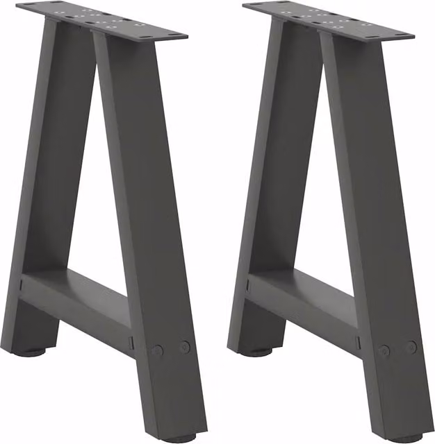 Berkfield Home A-Shaped Steel Coffee Table Legs, 2 Pieces, Anthracite and Black, H: 42-43 cm x W: 38 cm – 1