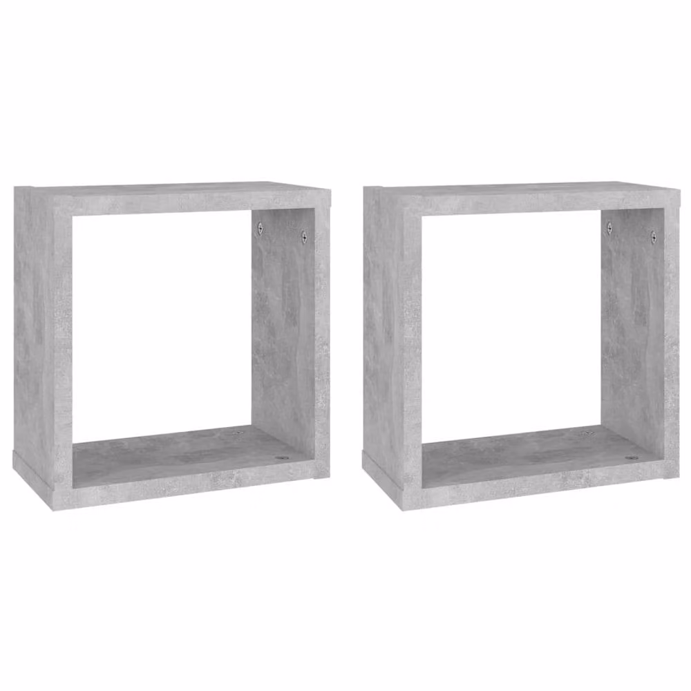 Berkfield Home Wall Cube Shelves, 2 Pack, Concrete Grey, W/D/H: 30 x 15 x 30 cm – 2