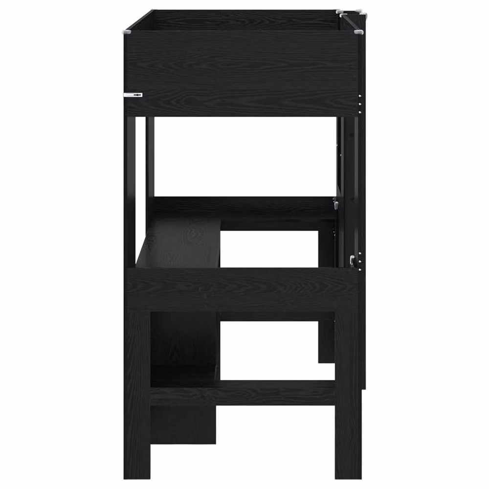 Berkfield Home Modern Loft Bed Frame with Desk in Black Oak, W/D/H: 200 x 100 cm, Engineered Wood – 3