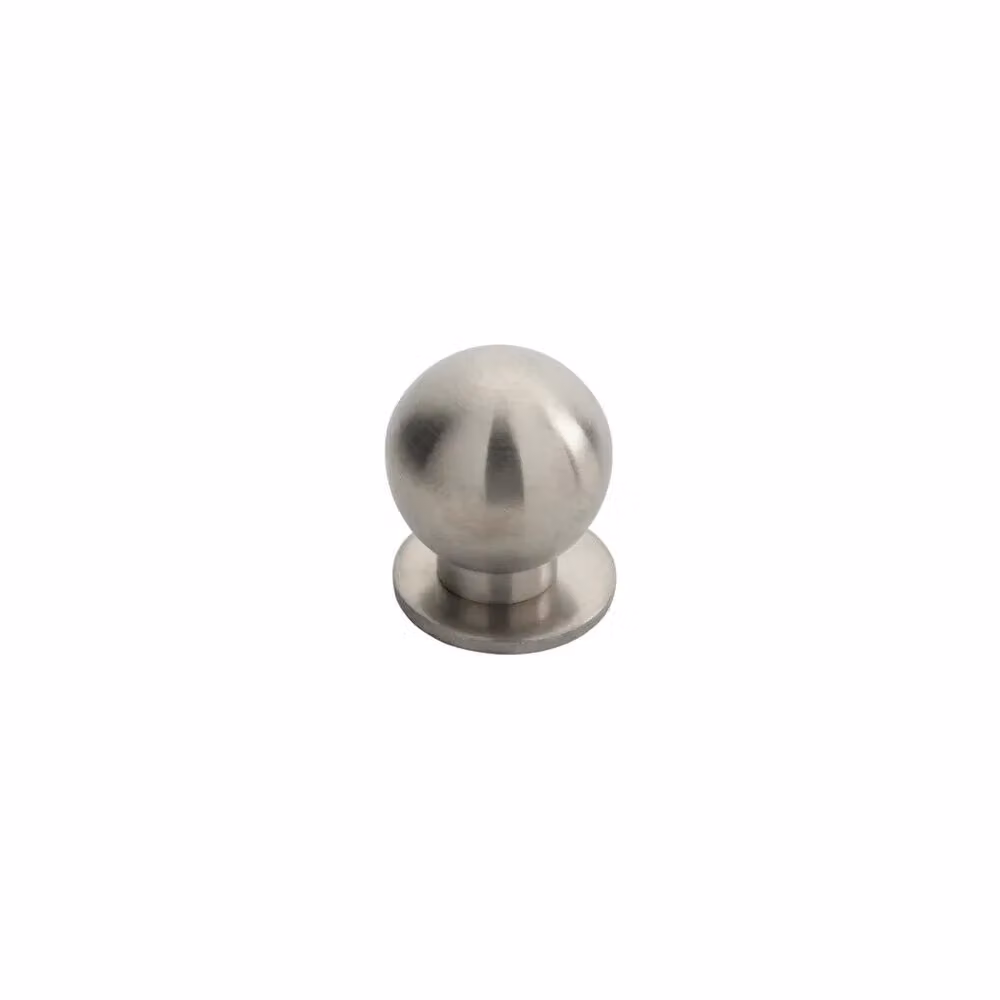 Loops Set of 4 Small Solid Ball Cupboard Door Knobs, Brushed Stainless Steel, 30mm Diameter – 2