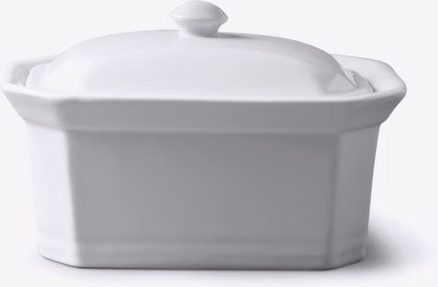 WM Bartleet & Sons White Porcelain Terrine Butter Dish with Lid – 1