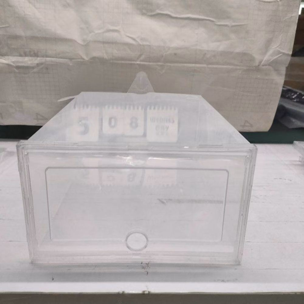 FLAVORA Stackable and Foldable Clear Plastic Shoe Organiser Box for Trainers – 3