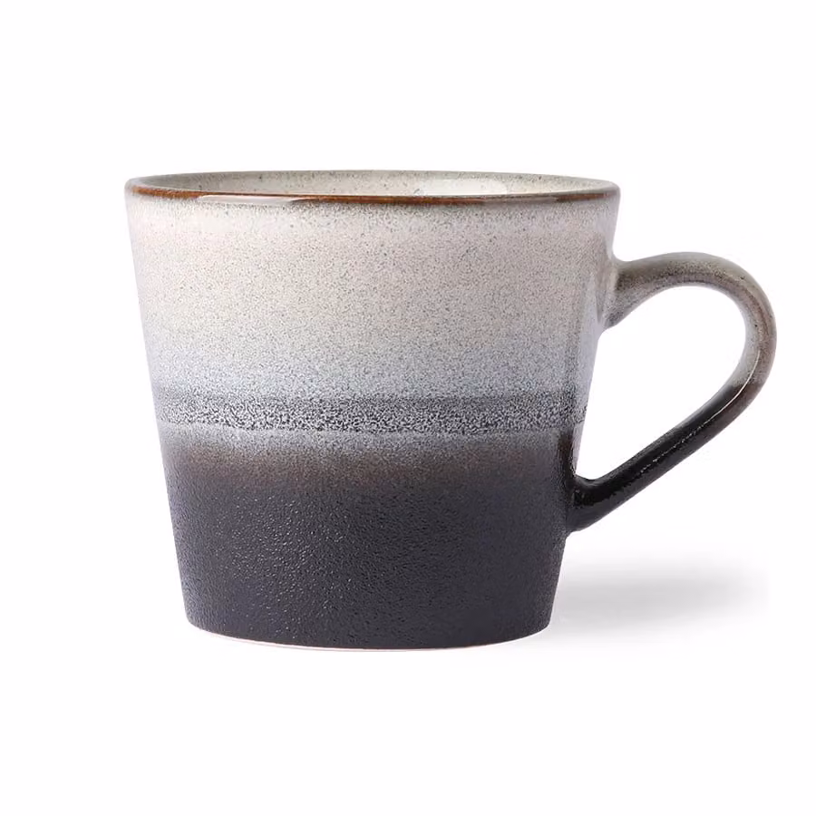 HKLIVING 70s Rock Ceramic Cappuccino Mug, Grey