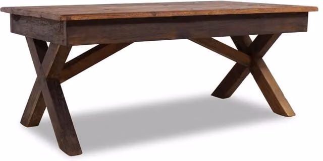Berkfield Home Rustic Reclaimed Wood Coffee Table in Brown, W: 110 cm, D: 60 cm, H: 45 cm
