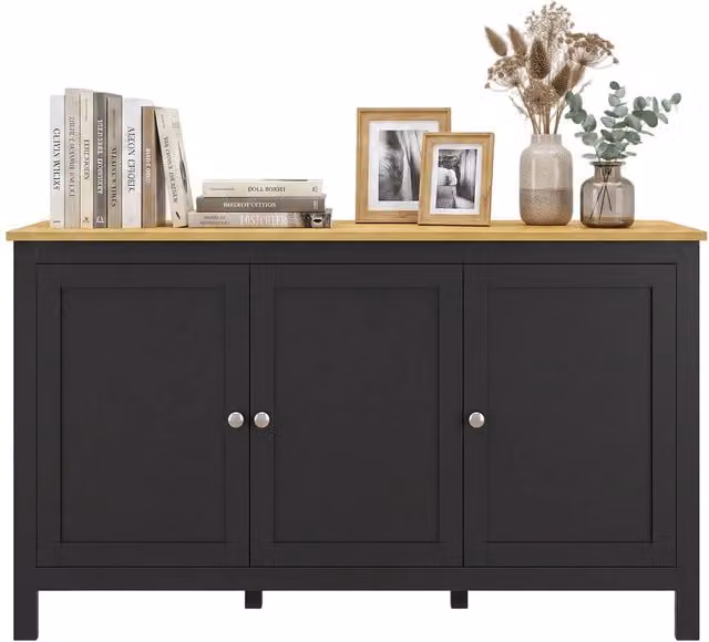 HOMCOM Modern Black Sideboard Buffet Storage Cabinet W/D/H: 120 x 40 x 70 cm – 5