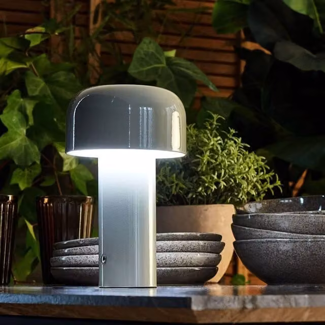 Wyld and Coco Grey Metal Wireless Touch Dimmer Table Lamp with USB Charging and 3 Colour Settings