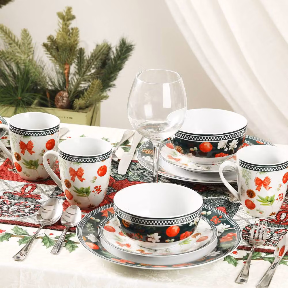 Simpa 16-Piece Floral Orchard Ceramic Dinner Set in Multicolour – 9