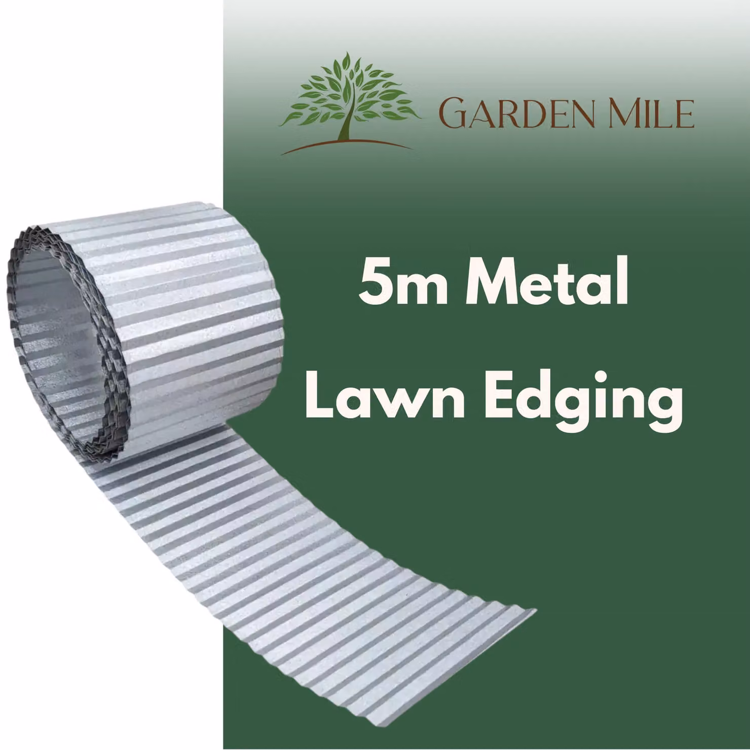 Marco Paul Silver Galvanised Steel Metal Garden Border Edging, H: 15 cm x L: 5 m – 3
