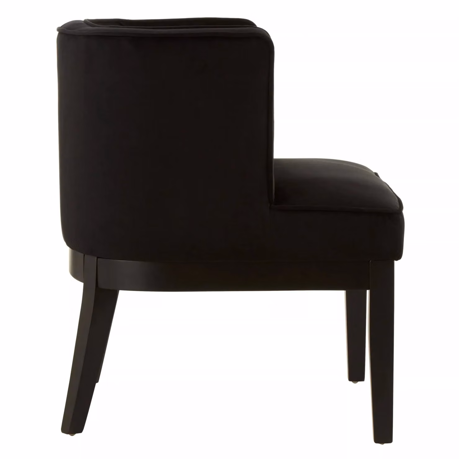 Orsina Daxton Black Velvet Rounded Chair with Armrests – 3