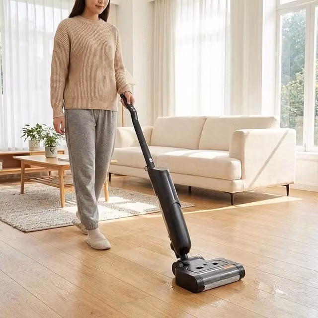 EONLION Cordless Wet and Dry Bagless Floor Cleaner Vacuum in Black