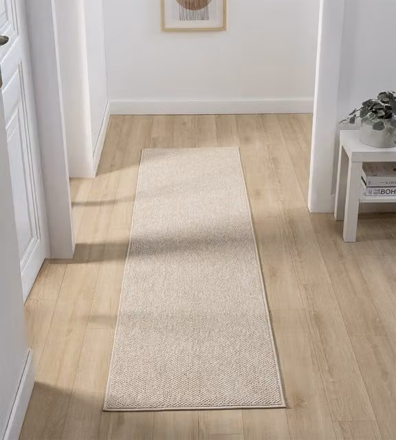 Desire Rugs Avior Washable Plain Modern Living Room Area Rug in Beige, W/D/H: 220 x 60 x 1 cm