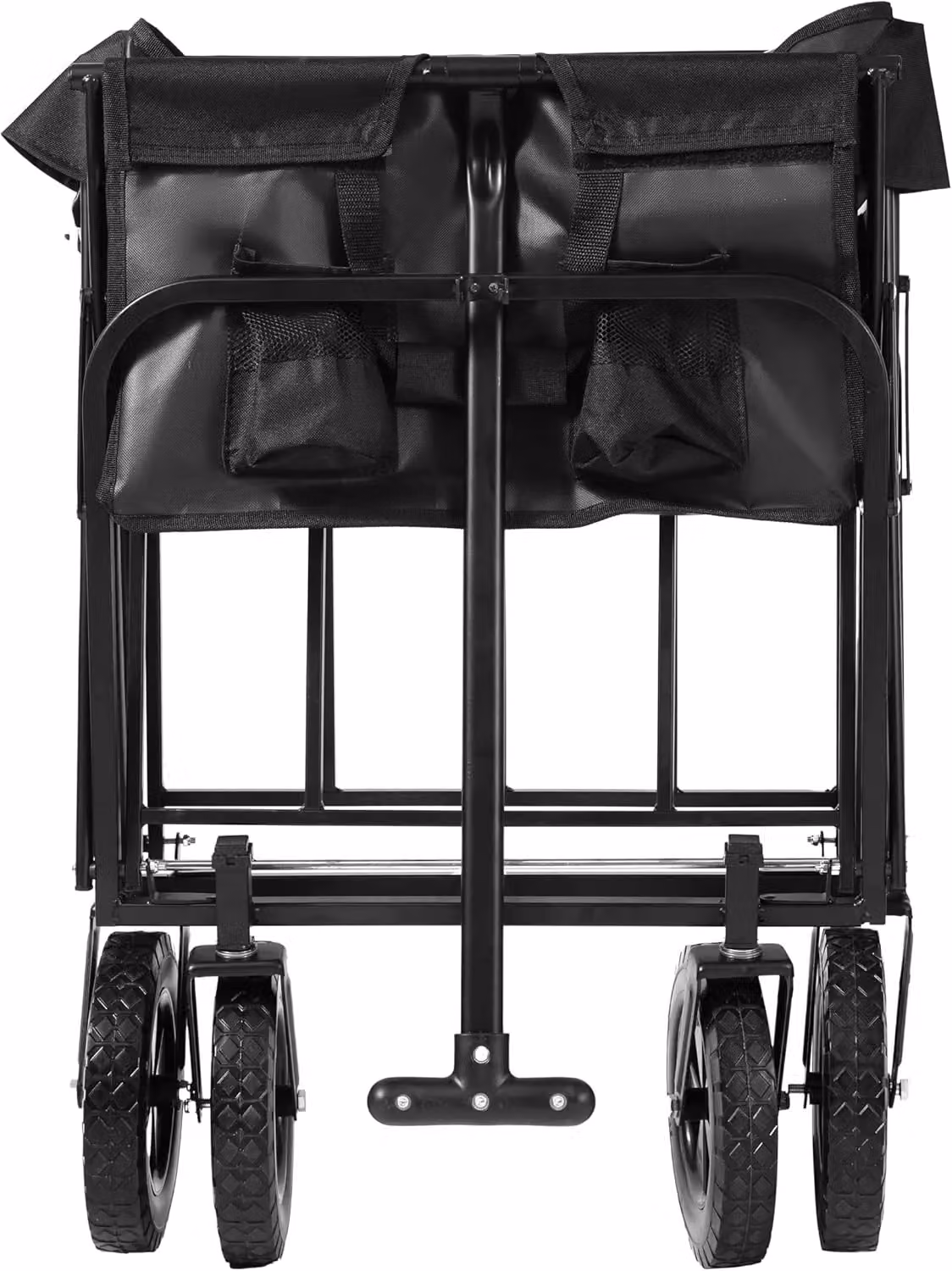 Mountall Heavy Duty Folding Wagon Cart Collapsible Outdoor Garden Trolley, Black – 4