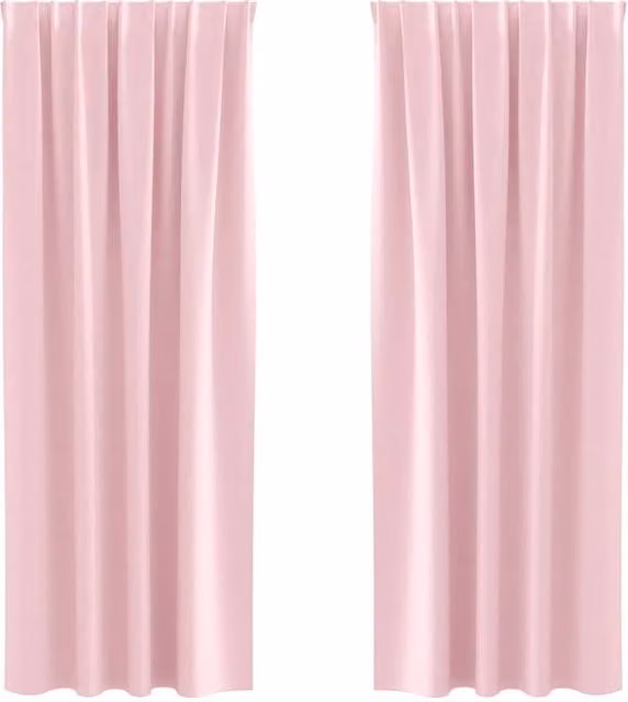 Berkfield Home Blackout Fabric Panel Curtains, 2 Pack, Pink, H 245 x W 140 cm