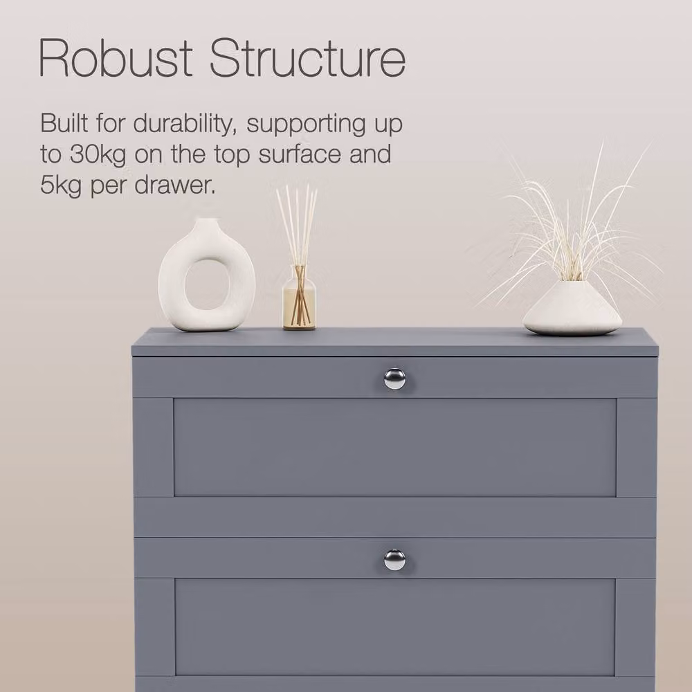 Home Discount Vida Designs Altino 5 Drawer Chest of Drawers in Grey – 3
