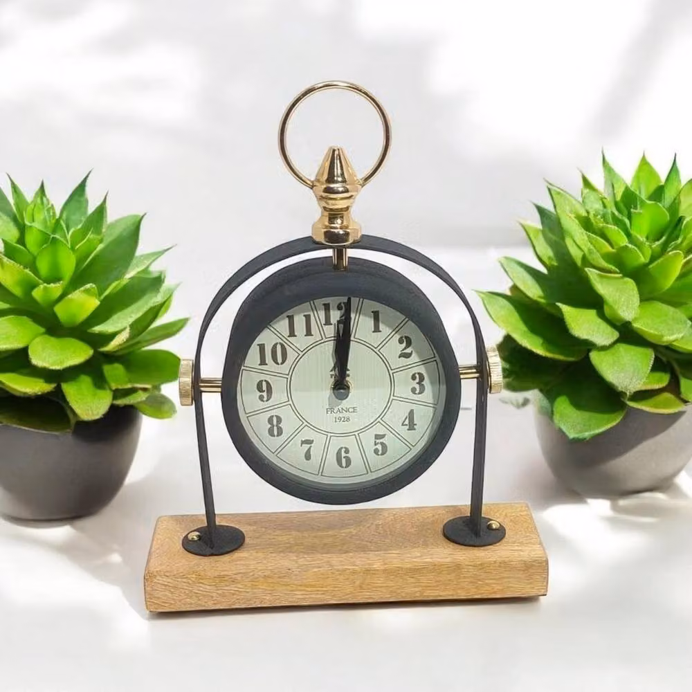 Minster Analog Tabletop Clock in Black, W23 x D8 x H29 cm – 2