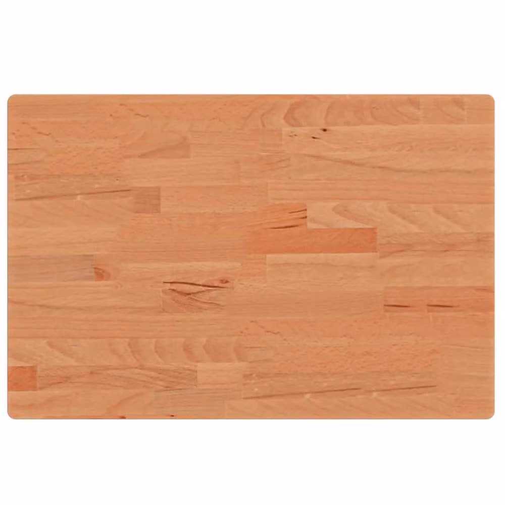 Berkfield Home Rectangular Solid Beech Wood Table Top in Natural Brown and Beige, W: 60 cm, D: 40 cm, H: 2.5 cm – 1
