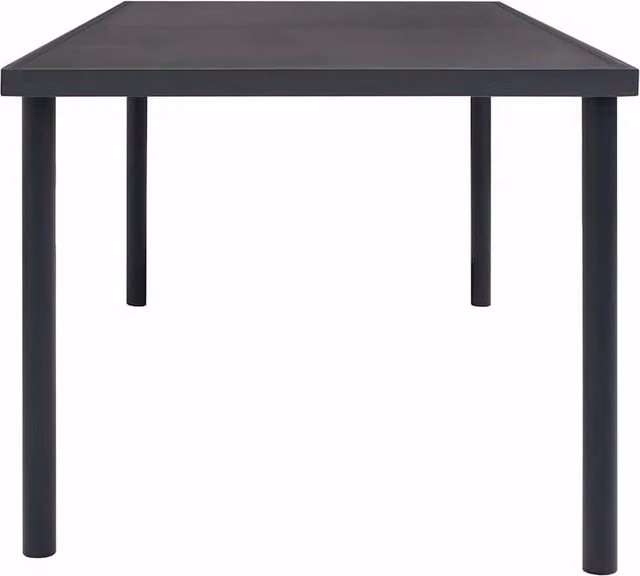 Berkfield Home Anthracite Extendable Outdoor Dining Table with Black Glass and Powder Coated Steel, W: 190 cm, D: 90 cm, H: 74 cm
