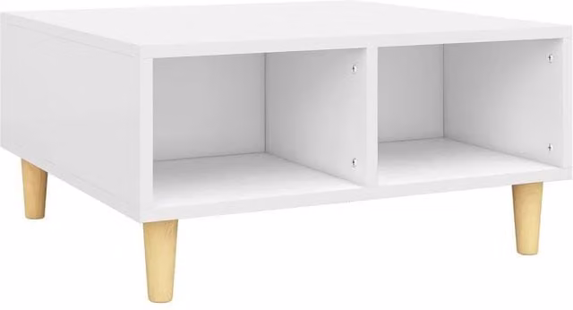 Berkfield Home White Square Coffee Table in Engineered Wood W/D/H: 60 x 60 x 30 cm – 1