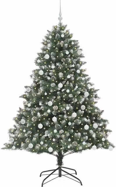 Berkfield Home Modern Artificial Christmas Tree with Stand, Green, W/D/H: 126 x 126 x 180 cm – 1