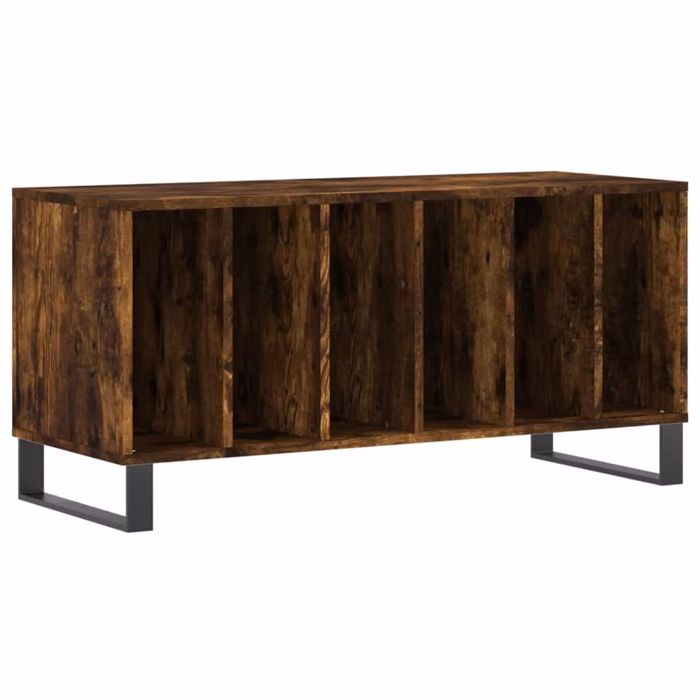 Berkfield Home Record Cabinet in Smoked Oak Brown, W/D/H: 100 x 38 x 48 cm – 3