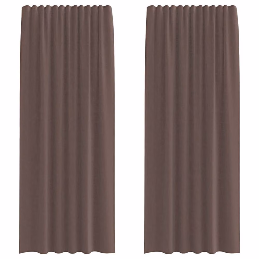 Berkfield Home Brown Voile Tab Top Curtains, 2 Pack, W: 140 cm, H: 245 cm – 2