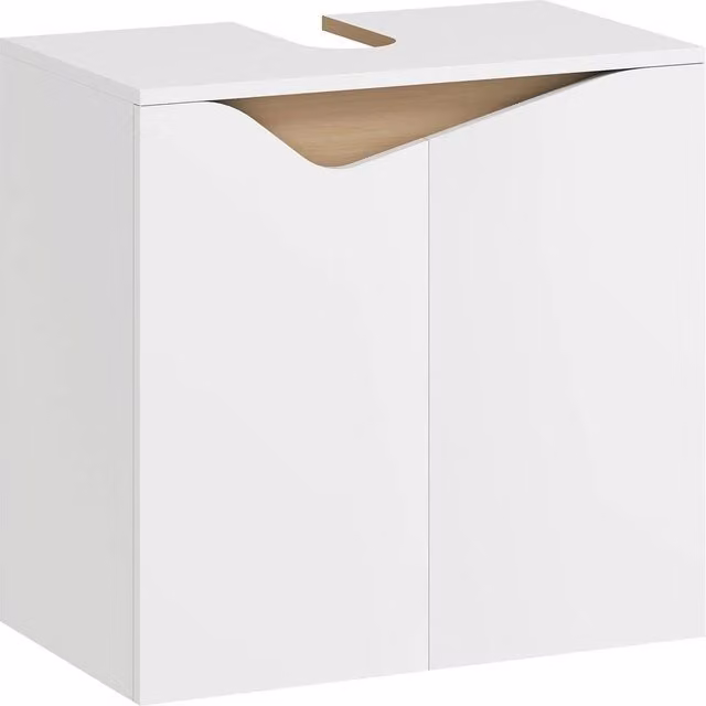 FORGEVIO Modern Wall Mounted Bathroom Sink Cabinet in White Matt