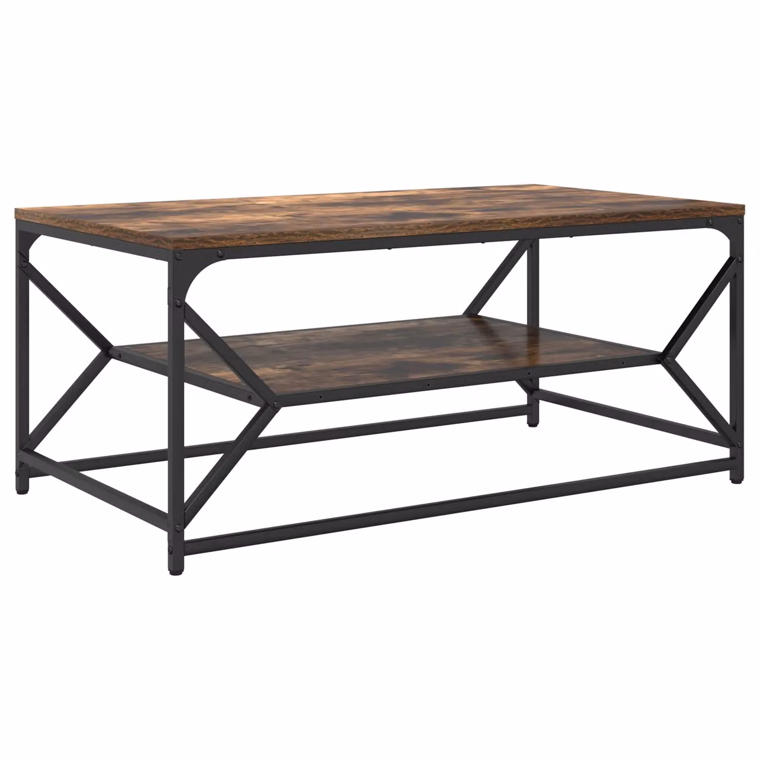 Berkfield Home Smoked Oak Coffee Table with Shelf, Brown, W/D/H: 90 x 50 x 40 cm – 2