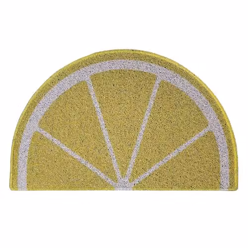Nicoman Lemon Spaghetti Loofah Semicircular Doormat, Yellow, W: 70 cm, D: 44 cm