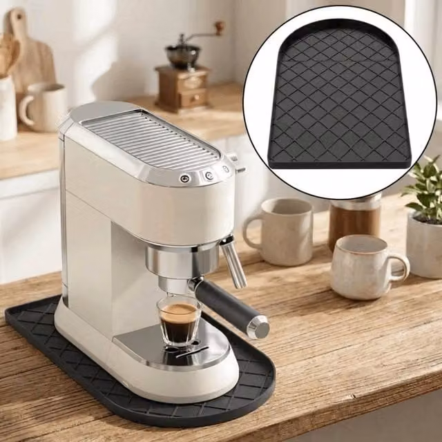 KORVIXA Nonslip Cup Holder with Storage Slot, Black, Width: 50 cm